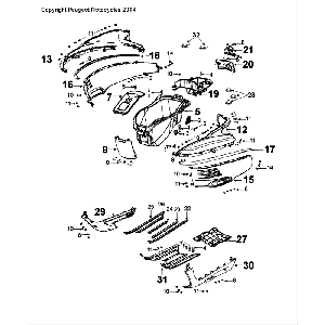 Motorschermen - Zijskirts - Treeplank - Helmbak Peugeot Django Ink Black R1