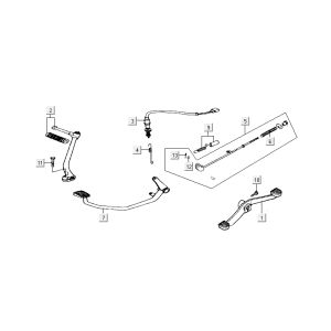 Pedals Kymco Activ 4-stroke red-black