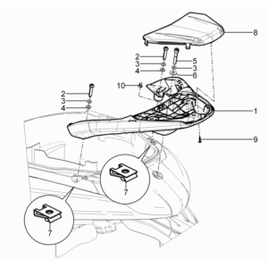 Piaggio Beverly 125 RST 4T 4V IE E3 2010-2015 (EMEA) rear luggage carrier