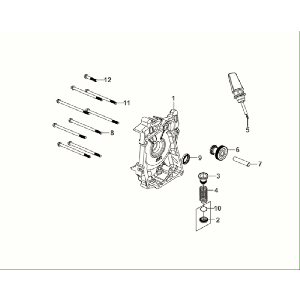 Right crankcase - Oil filter - Dipstick Sym Fiddle ll Euro 5