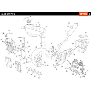 Radiator- Exhaust Rieju MRT pro SM white 2010 2-stroke