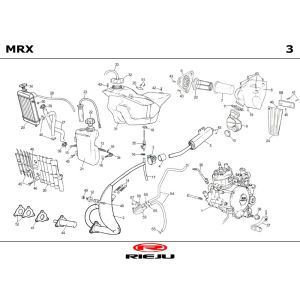 Radiator- Exhaust Rieju MRX yellow 2004 2-Stroke