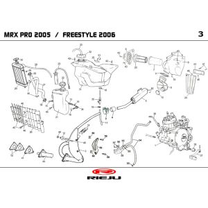 Radiator- Exhaust Rieju MRX pro orange 2006 2-Stroke