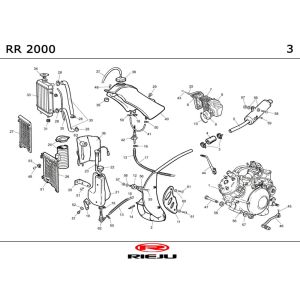 Radiator- Exhaust Rieju RR red 2-Stroke