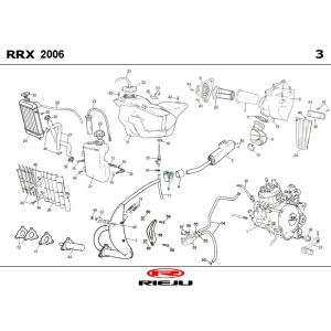 Radiator- Exhaust Rieju RRX red 2008 2-Stroke