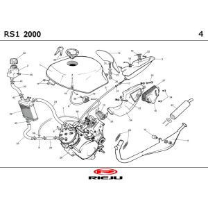 Radiator- Exhaust Rieju Rs1 matt grey 2002 2-Stroke