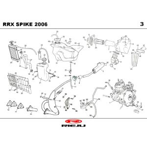 Radiator- Exhaust Rieju Spike-x white 2009 2-Stroke