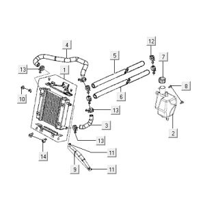 Radiator Kymco Super9 2t lc om matt black-silver