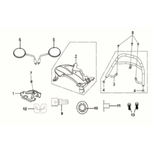 Rear fender - rear carrier Sym Mio 50I E5