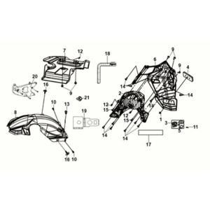 Rear fender - rear inner fender Sym X-Pro 50 E5