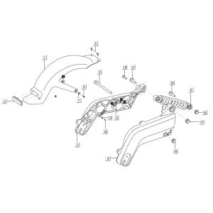 Rear fork - rear shock absorbers Niu M1