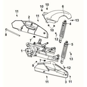 Rear fork Sym E-XPRO 45KM/H 2020-2021