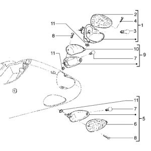 Rear light Piaggio Liberty 2-stroke up to 2005