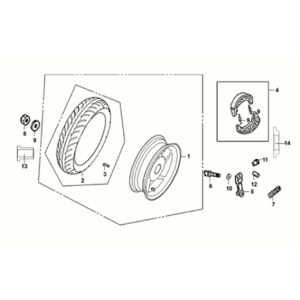 Rear Wheel Sym X-Pro 50 E5