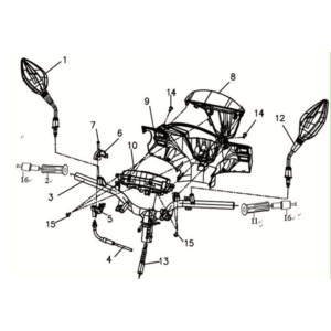 KPL headlight. Sym Symphony ST 125I E4 Black/Red (BK-001C/R-010CA)