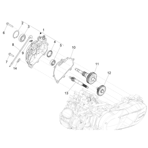 Vespa GTS 125 4T E5 ABS 2021 (EMEA) reductor group