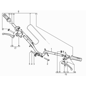 Handlebar wheel - Brake cylinder - Throttle cable - Piaggio Typhoon 50 2-stroke Euro 3 2011 grips