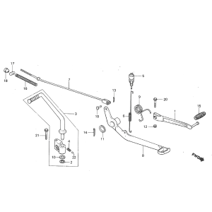 Brake pedal - Shift pedal - Kickstart pedal Honda MT50
