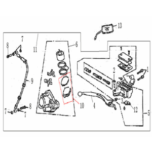 Brake parts right mirror BTC Grande Retro GT1 pink