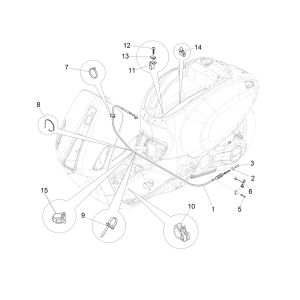 Vespa Sprint 125 4T 3V IE ABS E5 2021 brake cable (EMEA)