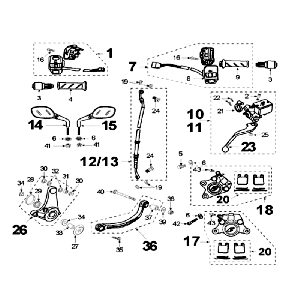 Brake brake caliper AJP Peugeot Speedfight 2 LC silver