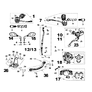 Brake brake caliper Heng Tong Peugeot Speedfight 2 LC silver