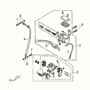 Brake brake caliper/handle Sym Fiddle II 125S
