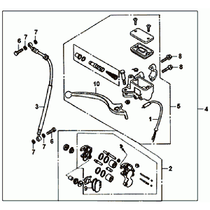 Brake Caliper Front Brake Lever Brake Line Sym Fiddle II Euro4 (WH-006) White