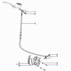 Brake brake caliper - Brake pads - Typhoon 2-stroke Euro 3 2011 brake line