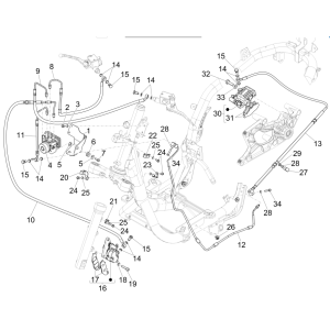 Brake lines - Brake brake caliper (ABS) Piaggio Medley 150 4T IE ABS E4 2016-2020 (EMEA)