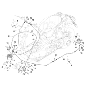 Brake lines - Brake brake caliper (ABS) Vespa GTS 125 4T E5 ABS 2021 (EMEA)