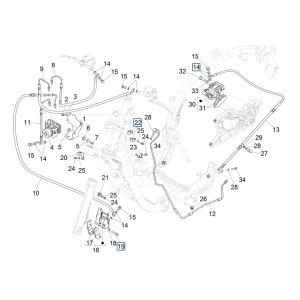 Piaggio Medley 125 ABS E5 2021-2022 (EMEA) Brake lines - Brake brake caliper