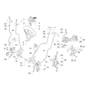 Brake lines - Piaggio MP3 300 HPE/300 HPE SPORT E5 ABS 2020-2022 (EMEA) brake brake caliper