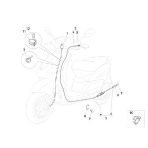 Kilometer- Brake Cable Piaggio New Fly 4-stroke 4-valve