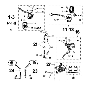 Brake System AJP Domino Peugeot Vivacity Blue
