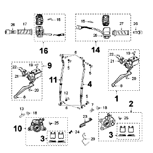 Brake system AJP Peugeot Jet Force LC white