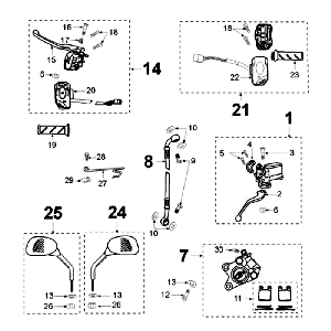 Brake system AJP Peugeot Ludix 12 black