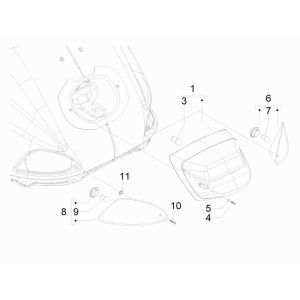 Turn Signal- Tail lightVespa Lx 25km 4-stroke 2-valve