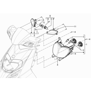 Headlight - Front indicators Piaggio Typhoon 50 2-stroke Euro 3 2011