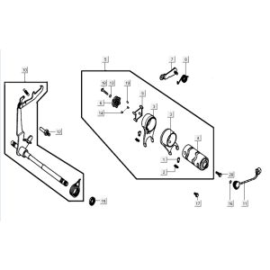 Switching parts Kymco Activ 4-stroke red-black