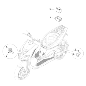 Battery - Horn - Starter Relay Piaggio NRG Power 50 2-stroke LC Euro 4