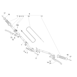Handlebar wheel - Brake cylinder - Throttle cable - Piaggio NRG Power 50 2-stroke LC Euro 4 grips