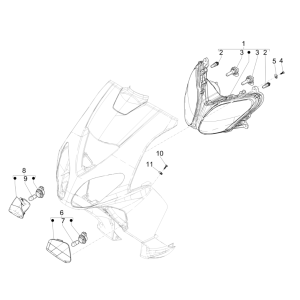 Headlight - Front indicators Piaggio NRG Power 50 2-stroke LC Euro 4