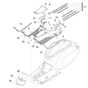 Running board - Footrest Vespa Sprint 150 3V IE ABS Euro 3 2015