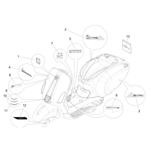 Emblems - Decals - Logo Vespa Sprint 150 3V IE ABS Euro 3 2015