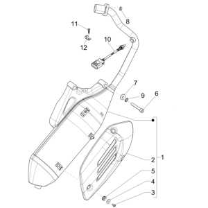 Vespa sprint 150 4T 3V IE Abs E3 2015 (EMEA) exhaust