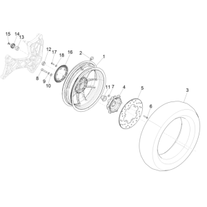 Rear Wheel - Brake Disc Vespa GTS 300 Super HPE 4V IE ABS Euro 5 2020-2022