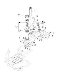 Gas tank - Tank float - Filling station Vespa GTS 300 Super HPE 4V IE ABS Euro 5 2020-2022