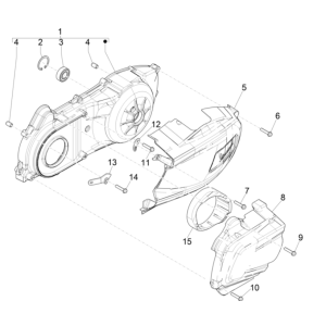 Crankcase Cover Vespa GTS 300 Super HPE 4V IE ABS Euro 5 2020-2022