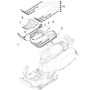 Footboard - Footrest Vespa GTS 300 Super HPE 4V IE ABS Euro 5 2020-2022